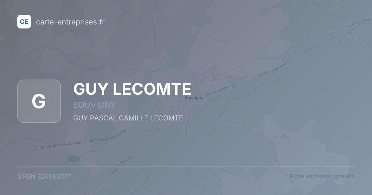 GUY LECOMTE — 326663077 — fiche entreprise