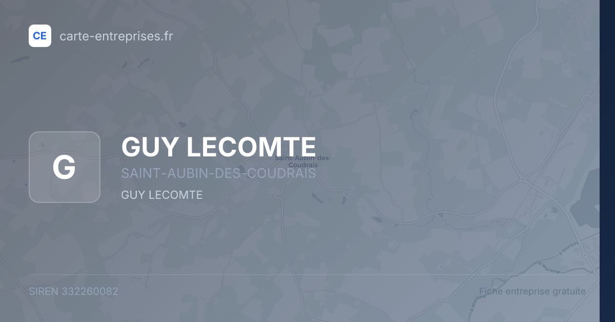 GUY LECOMTE — 332260082 — fiche entreprise
