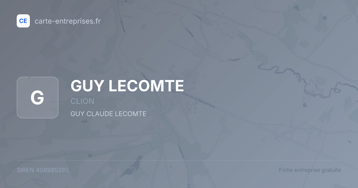 GUY LECOMTE — 408985265 — fiche entreprise