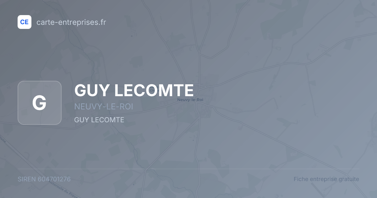 GUY LECOMTE — 604701276 — fiche entreprise