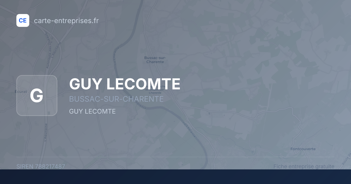 GUY LECOMTE — 788217487 — fiche entreprise