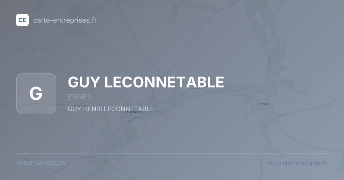 GUY LECONNETABLE — 327720975 — fiche entreprise