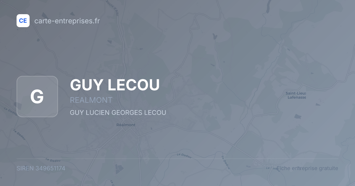 GUY LECOU — 349651174 — fiche entreprise