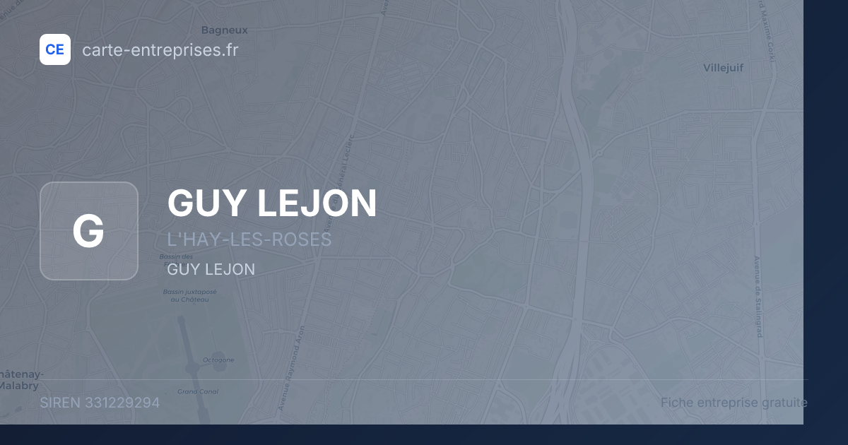 GUY LEJON — 331229294 — fiche entreprise