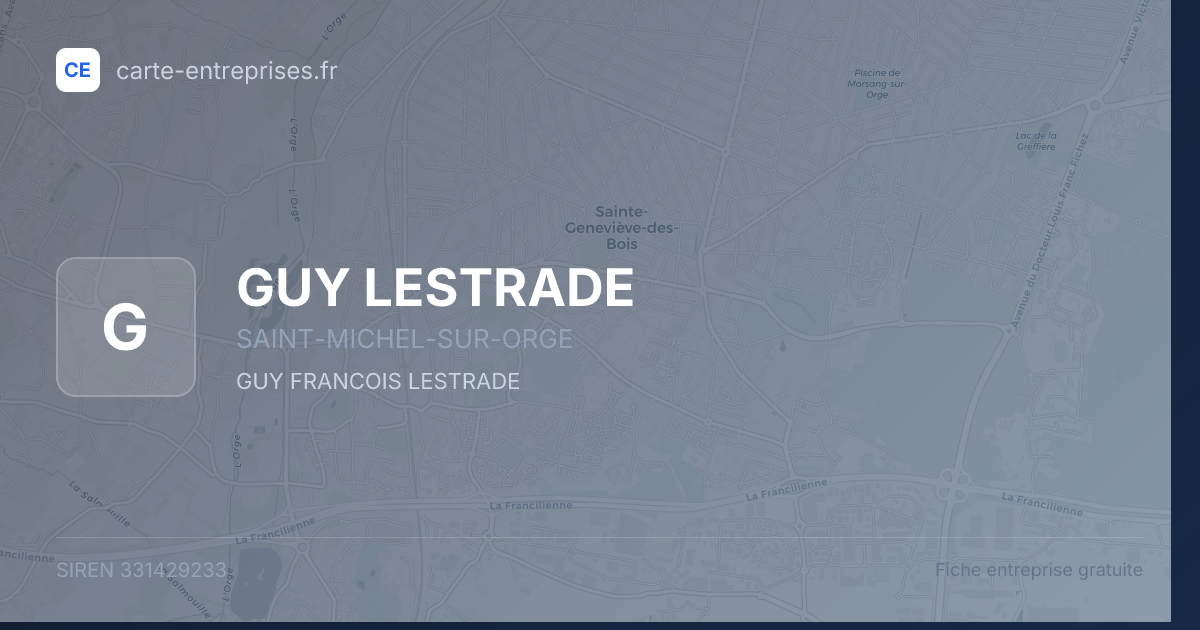 GUY LESTRADE — 331429233 — fiche entreprise