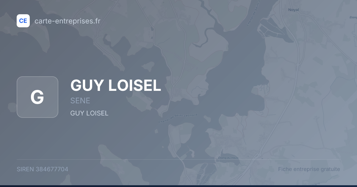 GUY LOISEL — 384677704 — fiche entreprise
