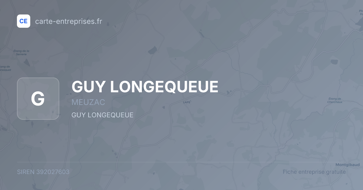 GUY LONGEQUEUE — 392027603 — fiche entreprise