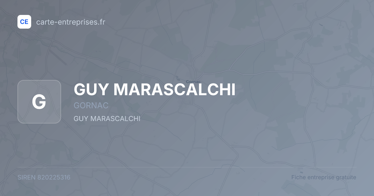 GUY MARASCALCHI — 820225316 — fiche entreprise
