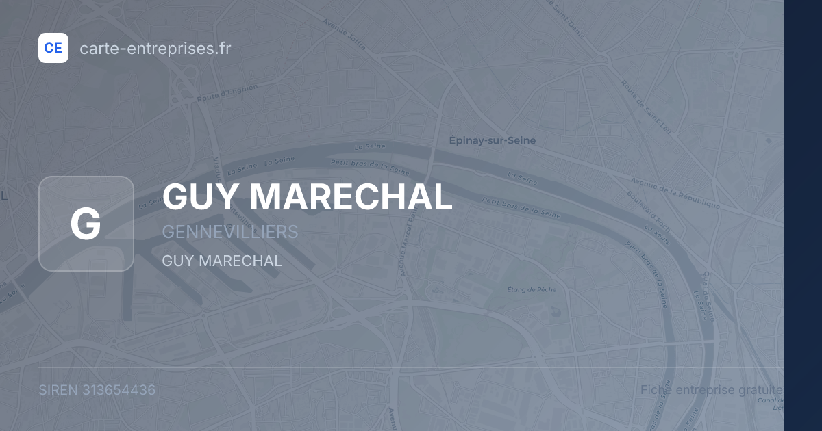 GUY MARECHAL — 313654436 — fiche entreprise