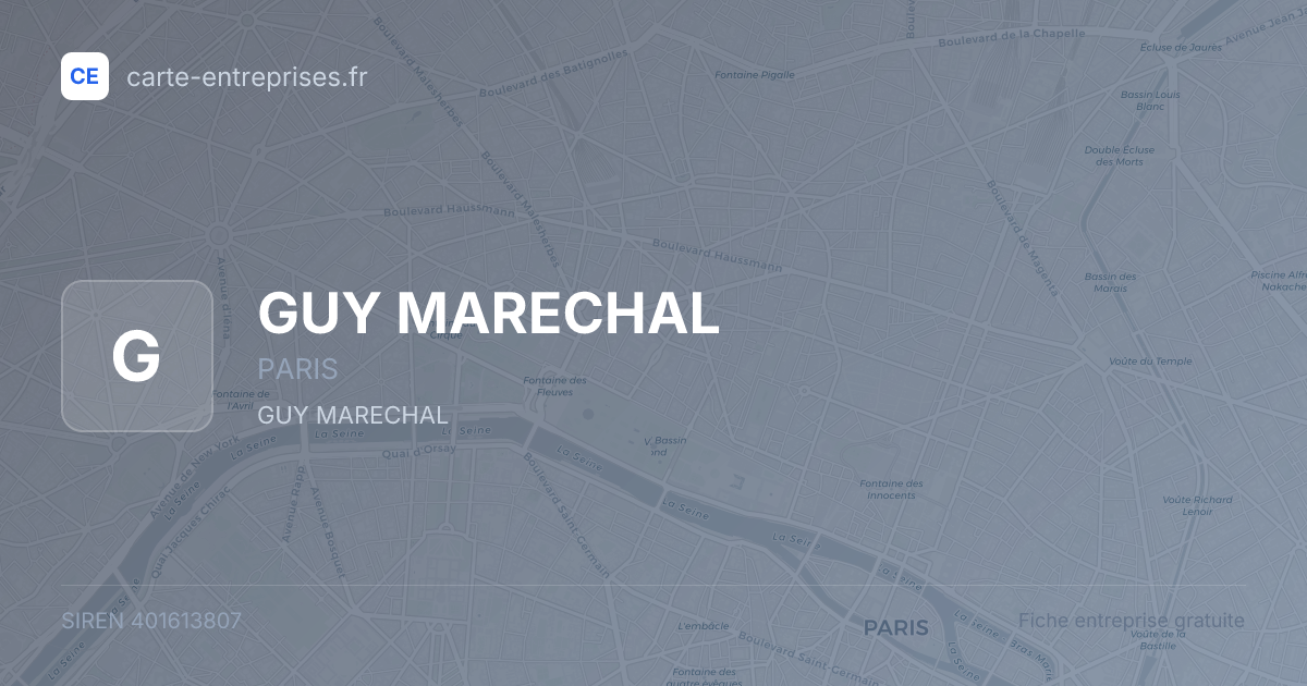 GUY MARECHAL — 401613807 — fiche entreprise