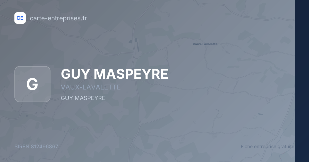 GUY MASPEYRE — 812496867 — fiche entreprise