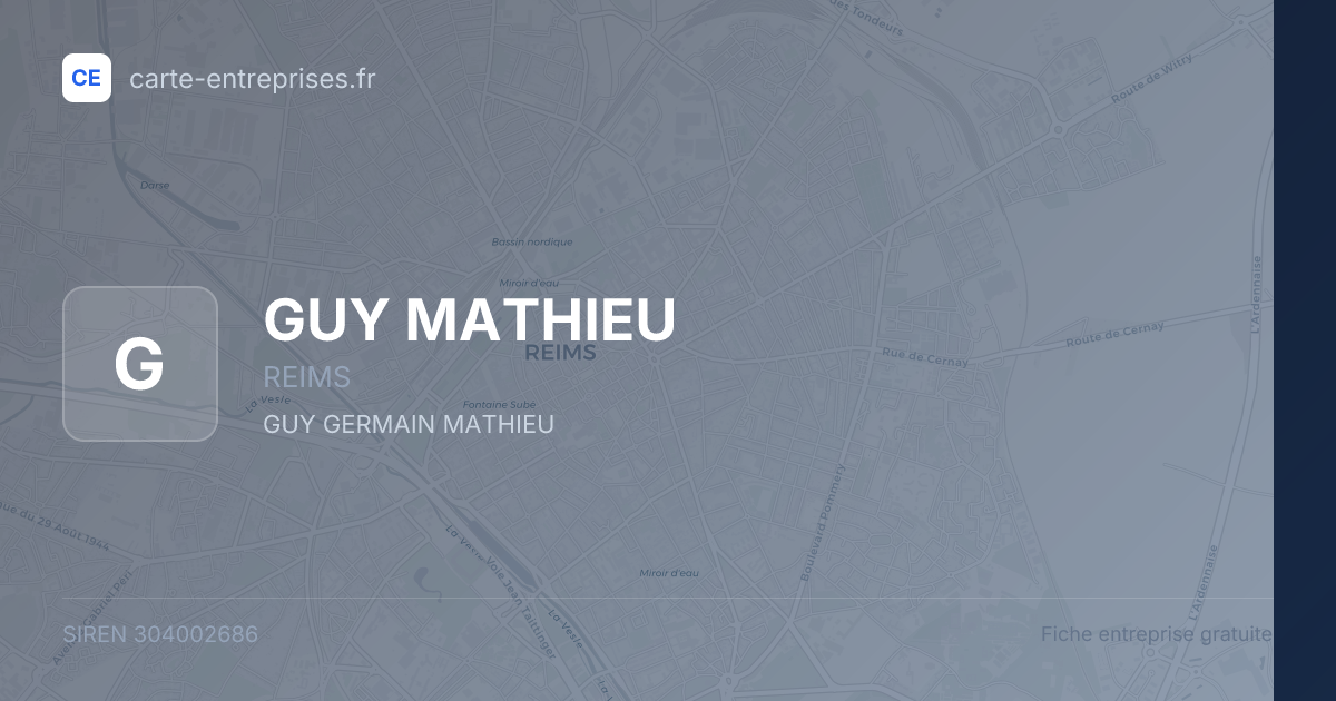 GUY MATHIEU — 304002686 — fiche entreprise