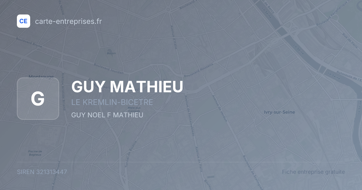 GUY MATHIEU — 321313447 — fiche entreprise