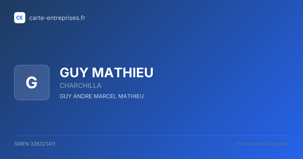GUY MATHIEU — 326321411 — fiche entreprise
