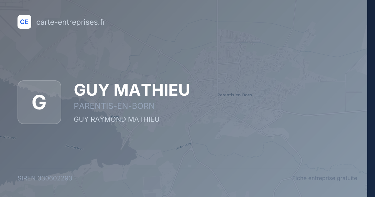 GUY MATHIEU — 330602293 — fiche entreprise