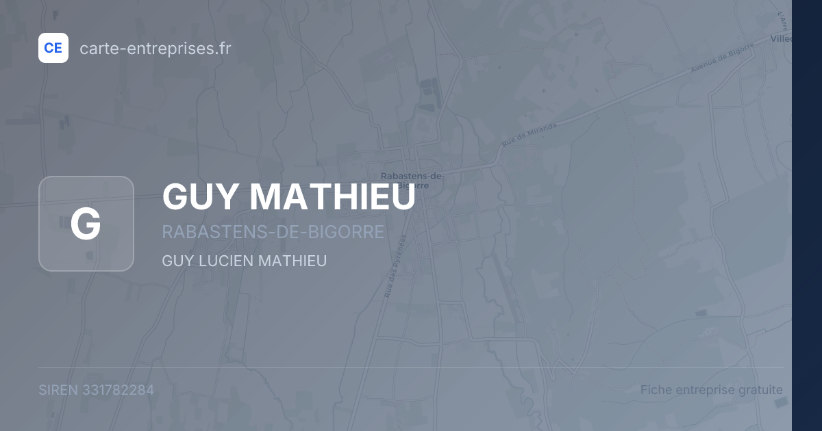 GUY MATHIEU — 331782284 — fiche entreprise