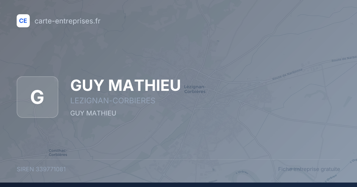 GUY MATHIEU — 339771081 — fiche entreprise