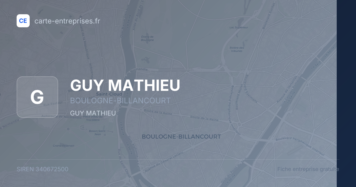 GUY MATHIEU — 340672500 — fiche entreprise