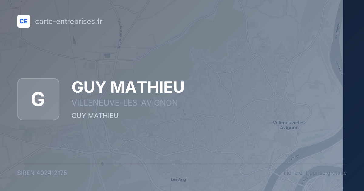 GUY MATHIEU — 402412175 — fiche entreprise