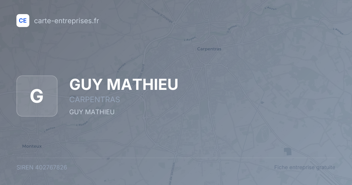 GUY MATHIEU — 402767826 — fiche entreprise