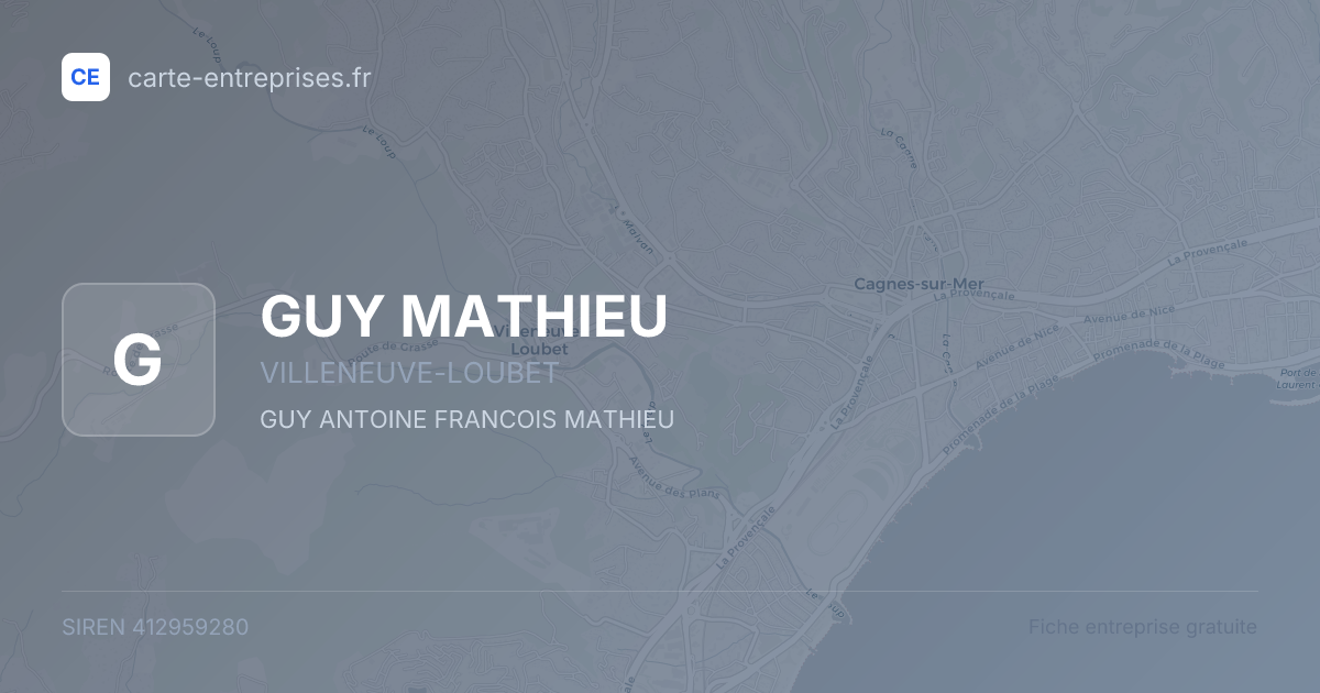 GUY MATHIEU — 412959280 — fiche entreprise