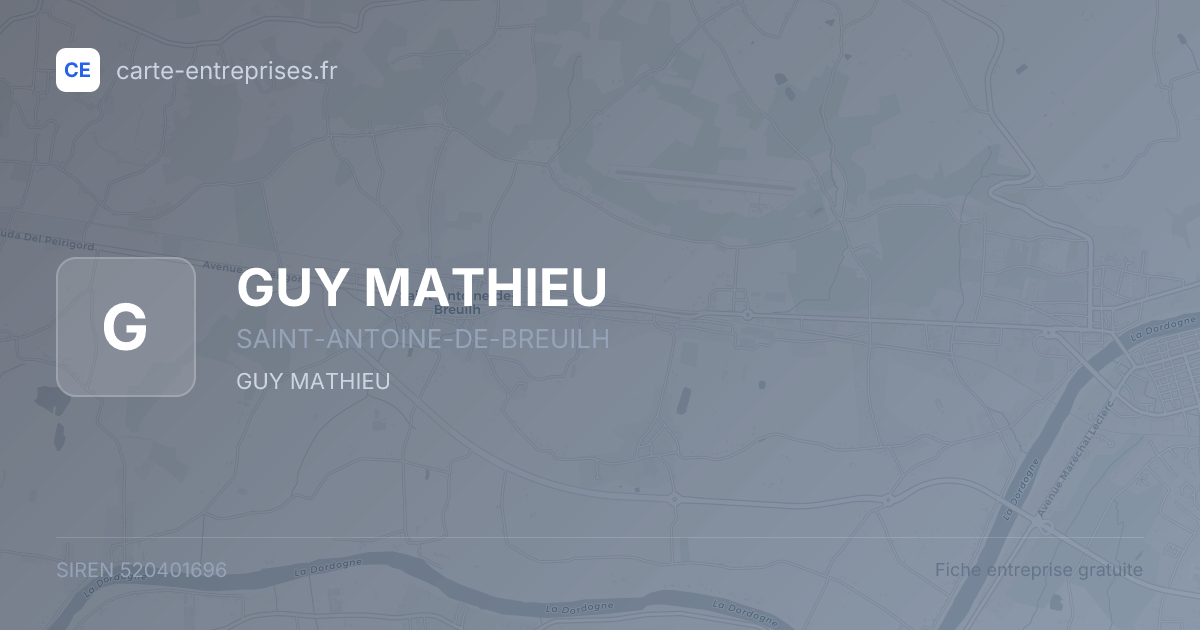 GUY MATHIEU — 520401696 — fiche entreprise