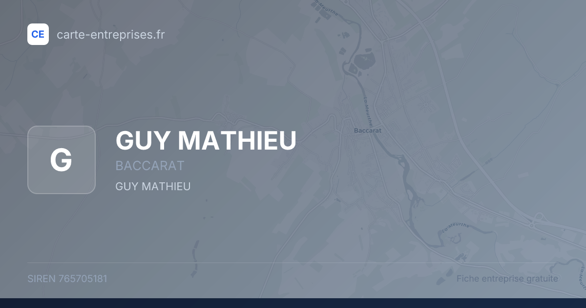 GUY MATHIEU — 765705181 — fiche entreprise