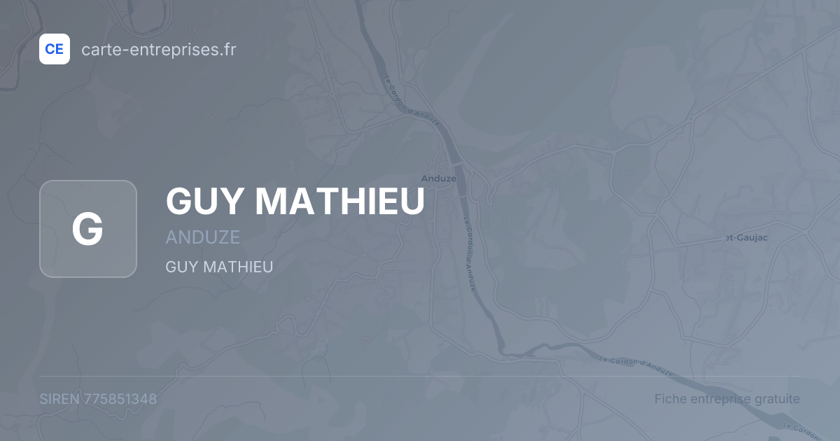GUY MATHIEU — 775851348 — fiche entreprise