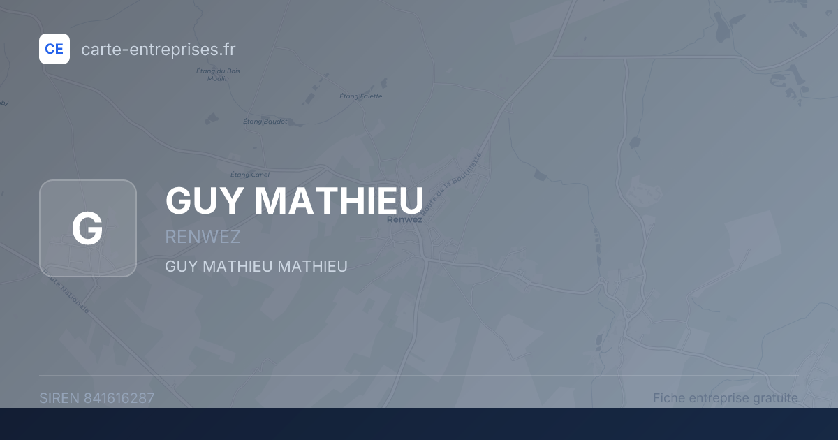 GUY MATHIEU — 841616287 — fiche entreprise