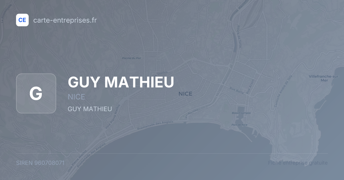 GUY MATHIEU — 960708071 — fiche entreprise