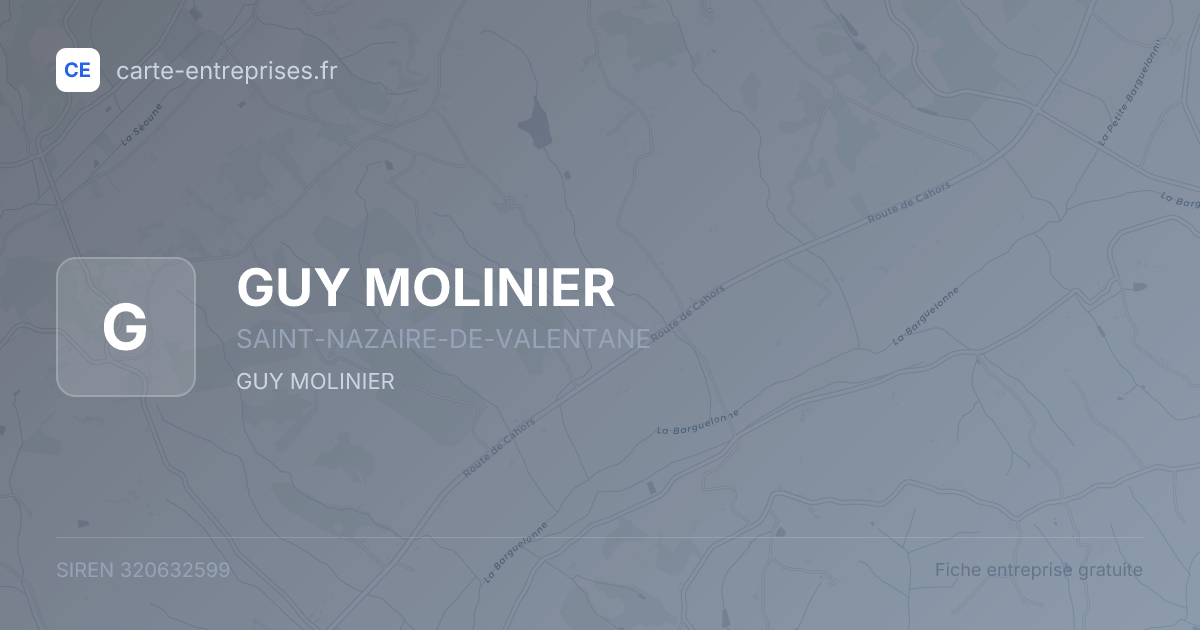 GUY MOLINIER — 320632599 — fiche entreprise