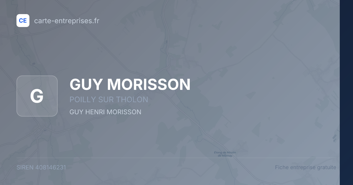 GUY MORISSON — 408146231 — fiche entreprise