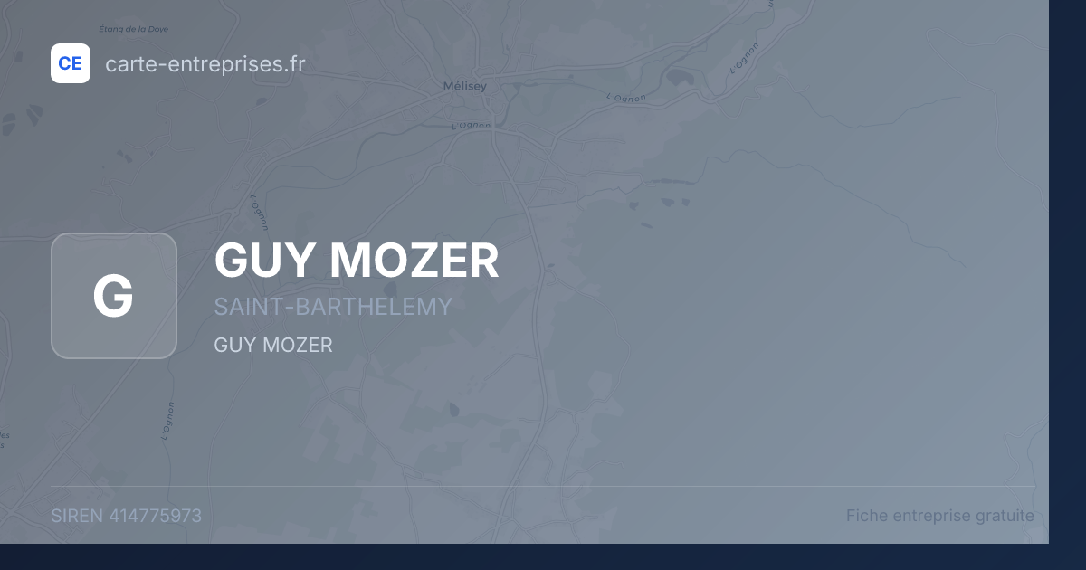 GUY MOZER — 414775973 — fiche entreprise
