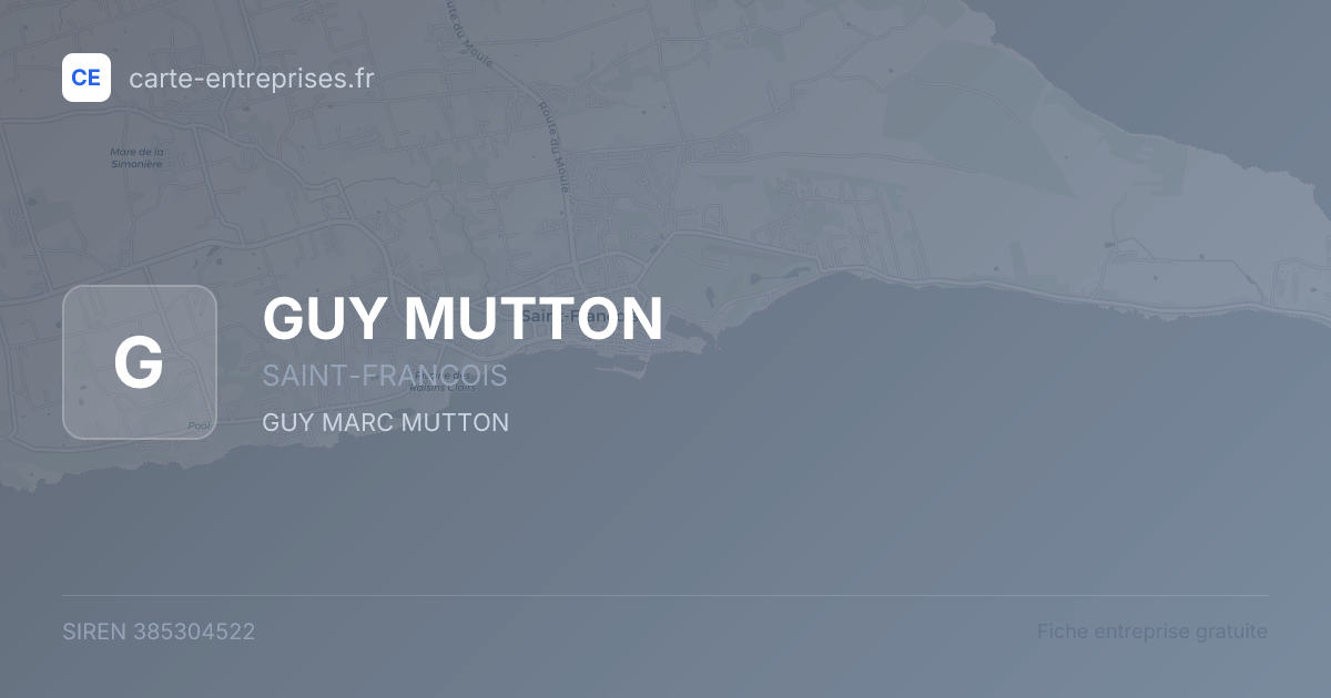 GUY MUTTON — 385304522 — fiche entreprise