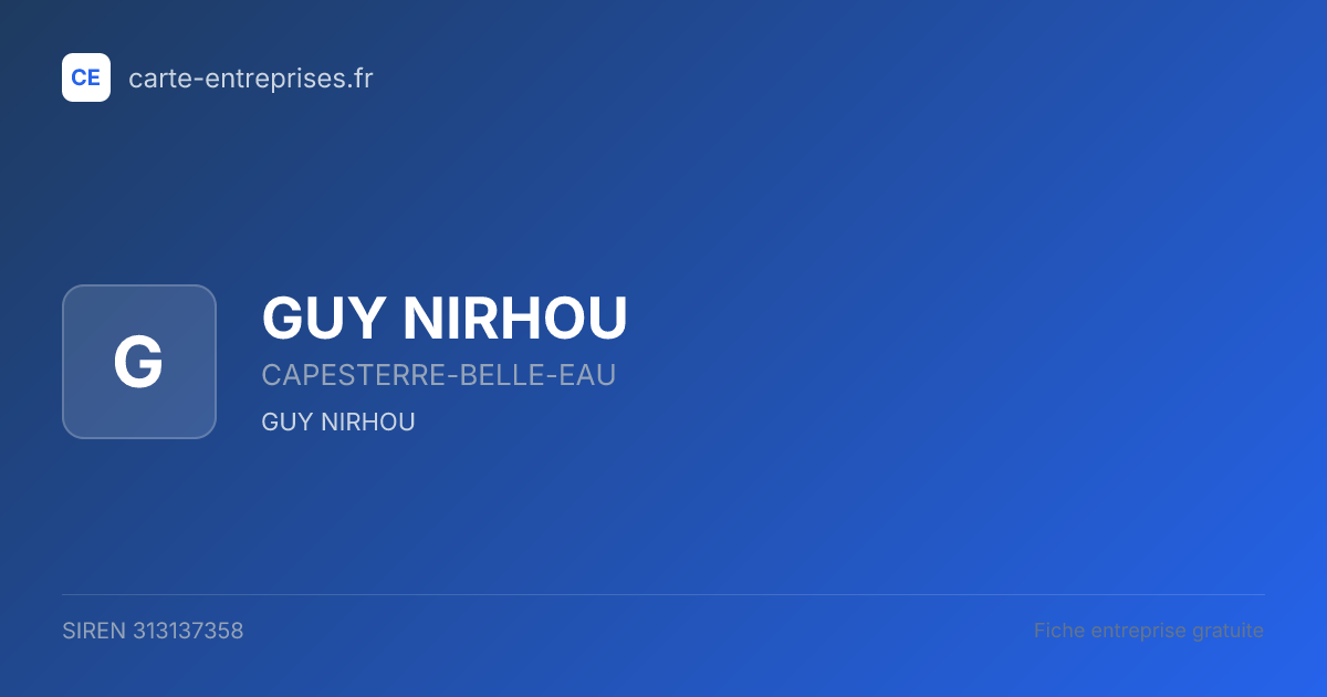 GUY NIRHOU — 313137358 — fiche entreprise