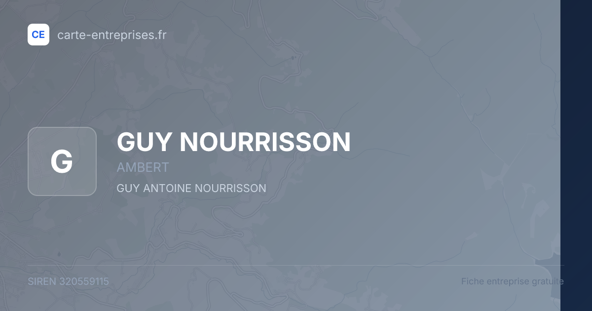 GUY NOURRISSON — 320559115 — fiche entreprise