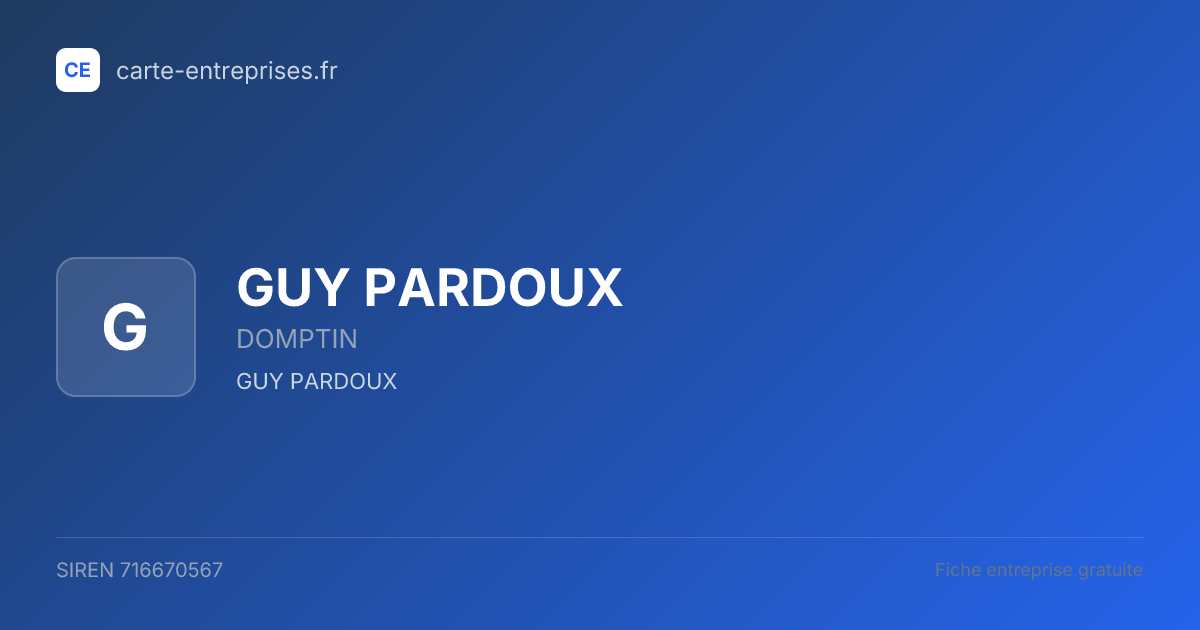 GUY PARDOUX — 716670567 — fiche entreprise