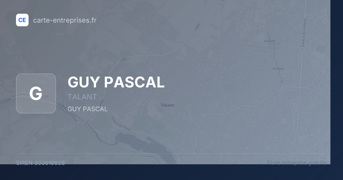 GUY PASCAL — 303619928 — fiche entreprise