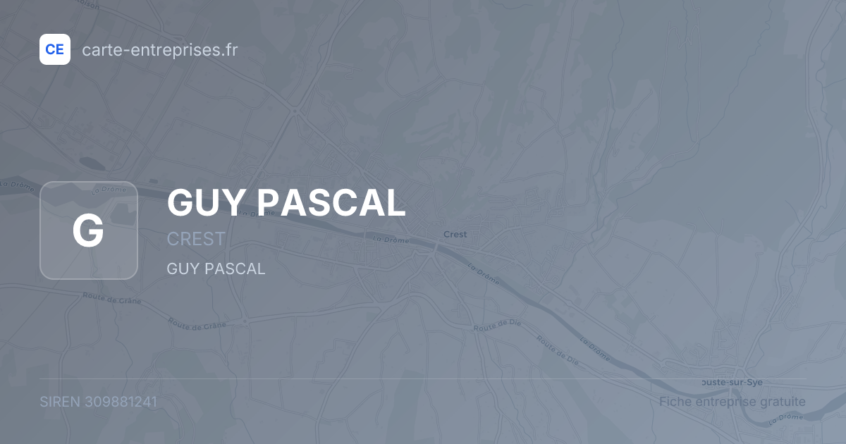 GUY PASCAL — 309881241 — fiche entreprise