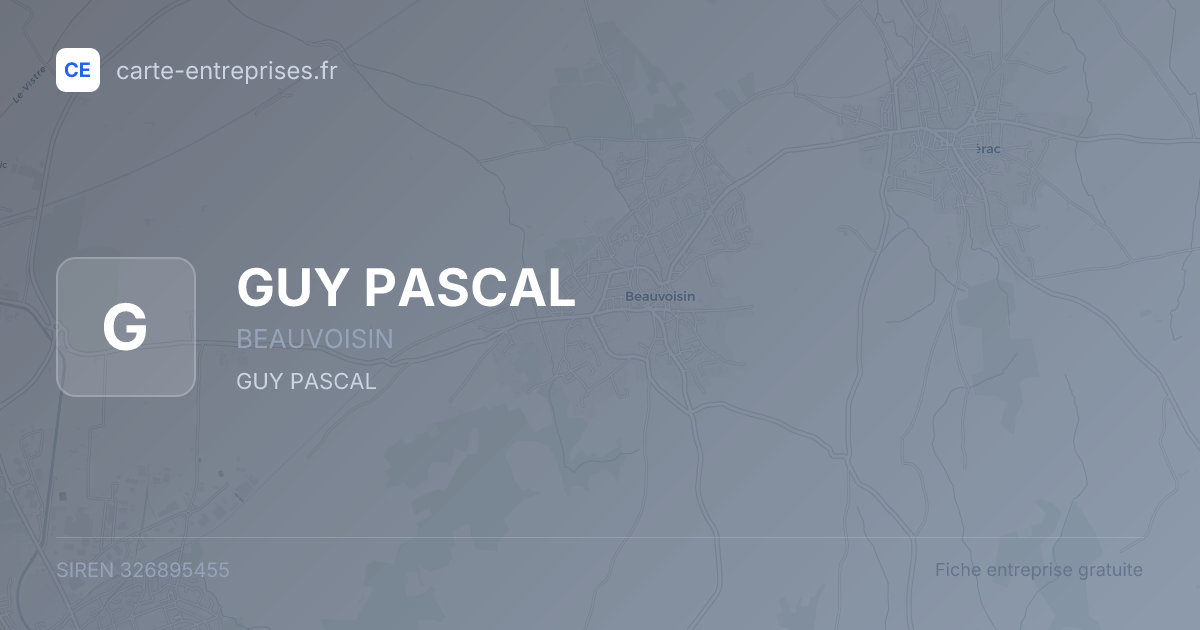 GUY PASCAL — 326895455 — fiche entreprise