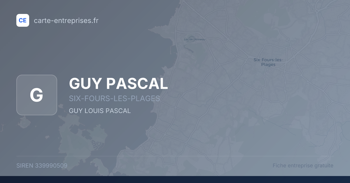 GUY PASCAL — 339990509 — fiche entreprise
