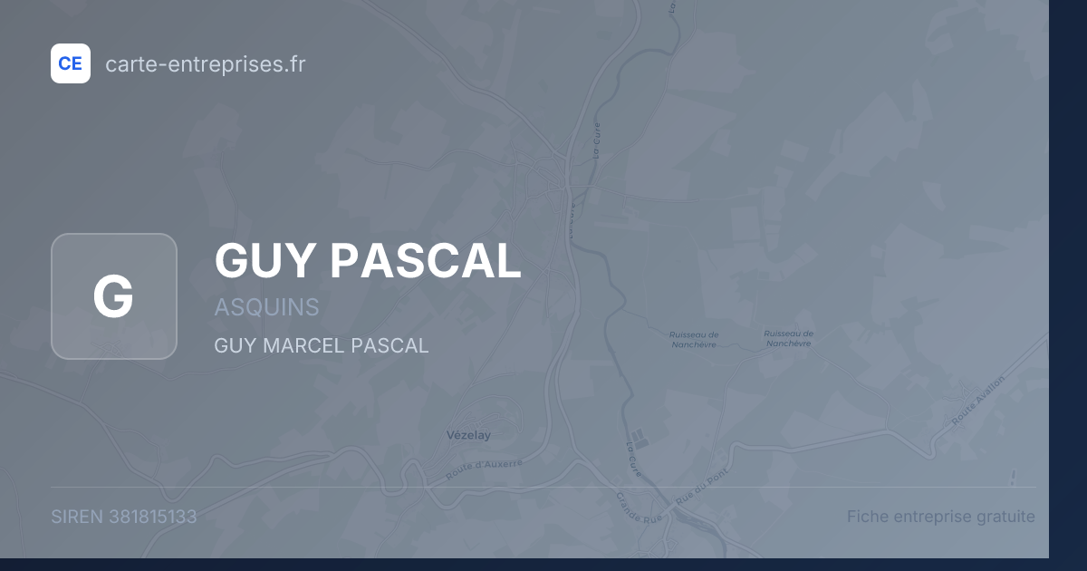 GUY PASCAL — 381815133 — fiche entreprise