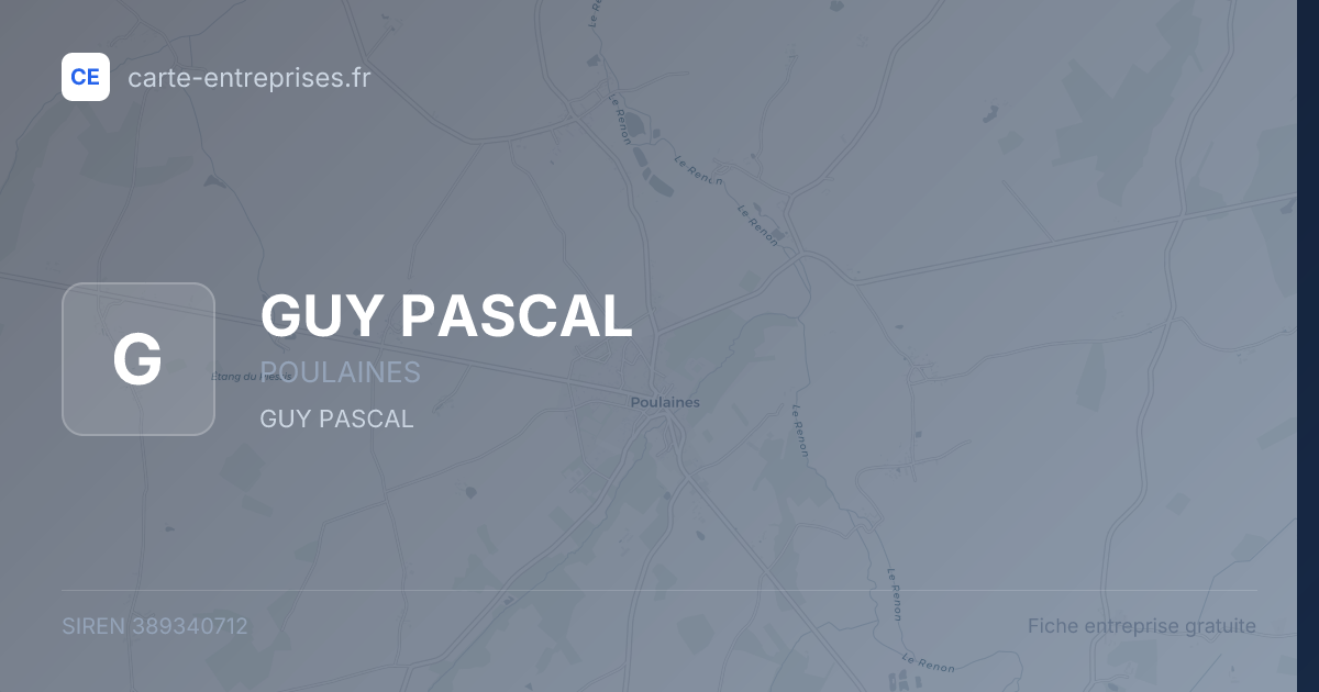 GUY PASCAL — 389340712 — fiche entreprise