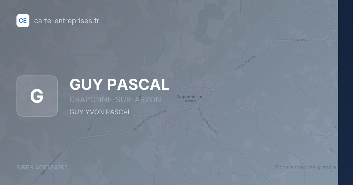 GUY PASCAL — 409384765 — fiche entreprise