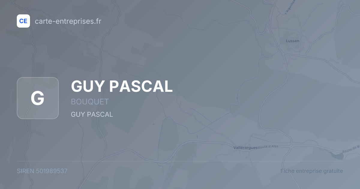 GUY PASCAL — 501989537 — fiche entreprise