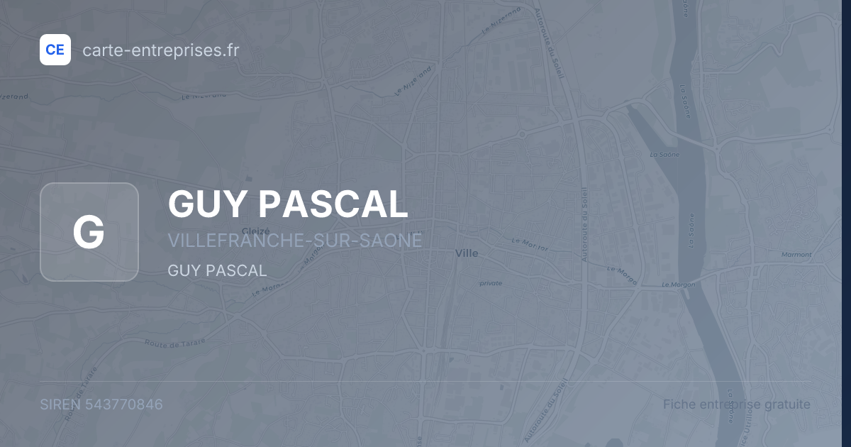 GUY PASCAL — 543770846 — fiche entreprise