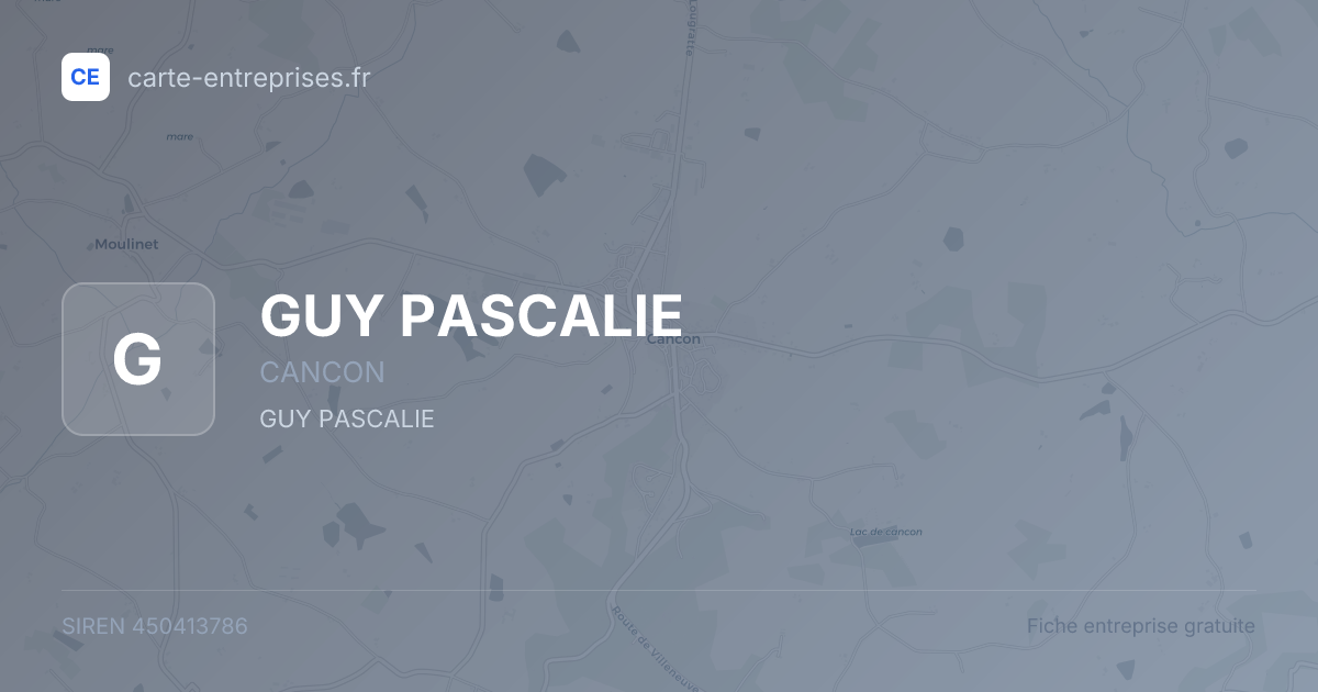 GUY PASCALIE — 450413786 — fiche entreprise