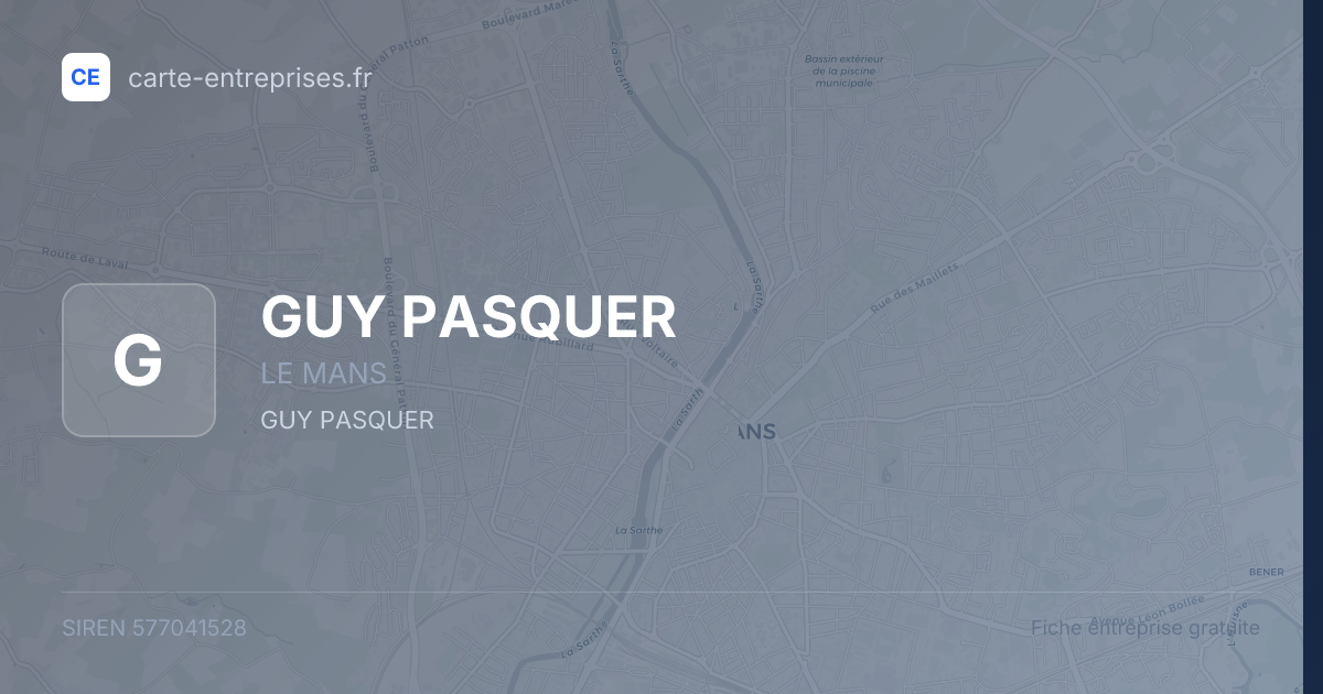 GUY PASQUER — 577041528 — fiche entreprise