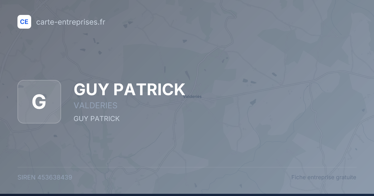 GUY PATRICK — 453638439 — fiche entreprise