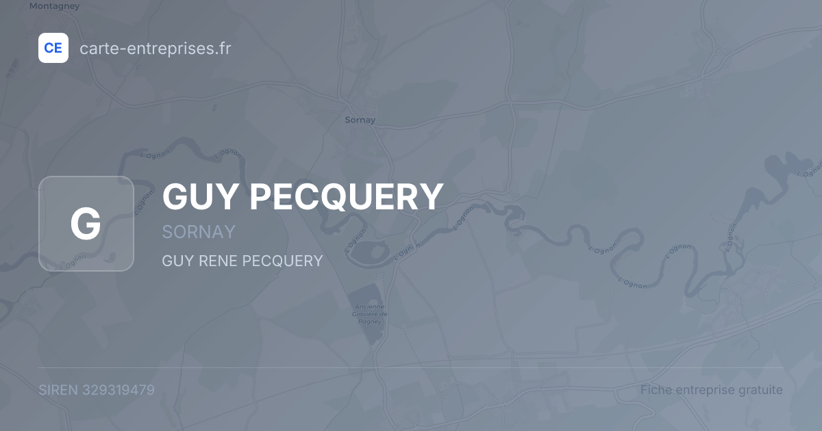 GUY PECQUERY — 329319479 — fiche entreprise